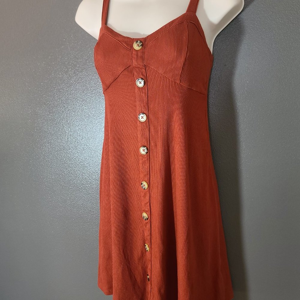 Vintage No Boundaries Rust Orange Button Down Cor… - image 3